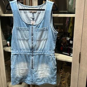 Bcbgeneration Denim Romper S Light Wash Jean Denim